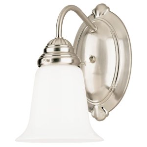 (image for) 1 Brushed Nickel White Wall Sconce