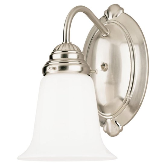(image for) 1 Brushed Nickel White Wall Sconce