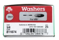 (image for) Hot Dipped Galvanized Steel 5/8 in. USS Flat Washer 25 p