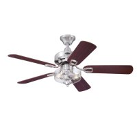 (image for) 42 in. Brushed Nickel Brown LED Indoor Ceiling Fan