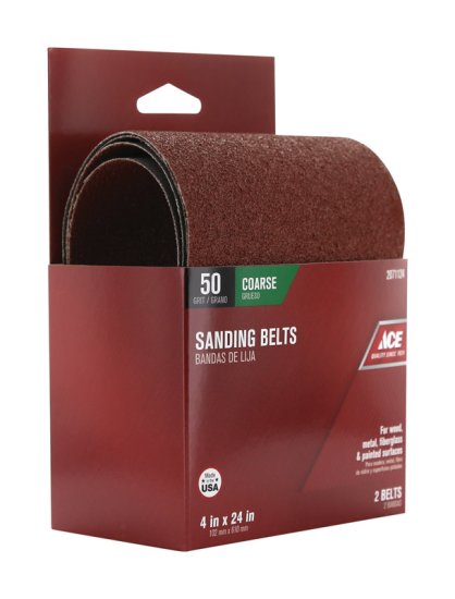 (image for) 24 in. L x 4 in. W Aluminum Oxide Sanding Belt 50 Grit Coars