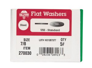 (image for) Zinc-Plated Steel 7/8 in. USS Flat Washer 32 pk