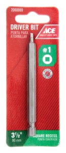 (image for) Square Recess #1 in. x 3-1/2 in. L Screwdriver Bit S2 Tool S