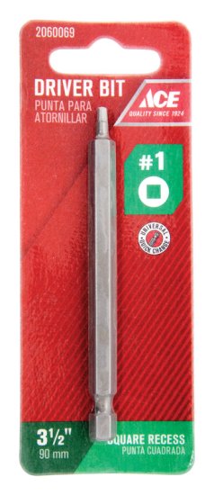 (image for) Square Recess #1 in. x 3-1/2 in. L Screwdriver Bit S2 Tool S