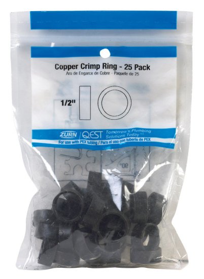 (image for) 1/2 in. PEX x 1/2 in. Dia. PEX Copper Crimp Ring