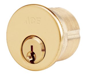 (image for) KW1 Bright Brass Mortise Cylinder Keyed Alike