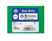 (image for) 5/8 in. Dia. x 4-1/2 in. L Zinc Plated Steel Hex Bolt 25
