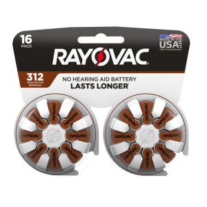 (image for) Rayovac Zinc Air 312 1.45 V Hearing Aid Battery 16 pk