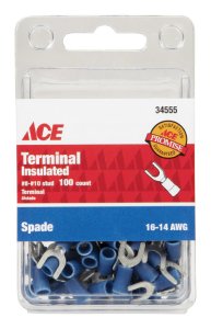 (image for) Insulated Wire Spade Terminal Blue 100 pk