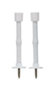 (image for) 2.75 in. H x 3 in. W Metal White Spring Door Stop Mounts to