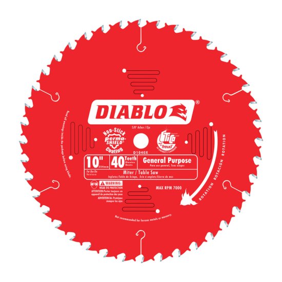 (image for) 10 in. Dia. x 5/8 in. Carbide Tip Circular Saw Blade 40 te