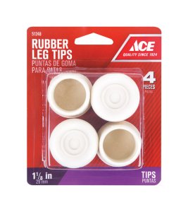 (image for) Rubber Leg Tip Off-White Round 1-1/8 in. W 4 pk