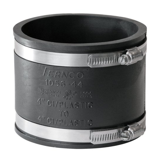 (image for) Schedule 40 4 in. Hub x 4 in. Dia. Hub PVC Flexible Coupl