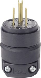 (image for) Leviton Residential Rubber Ground/Straight Blade Plug 5-15P 18-1