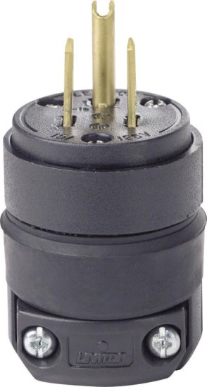 (image for) Leviton Residential Rubber Ground/Straight Blade Plug 5-15P 18-1