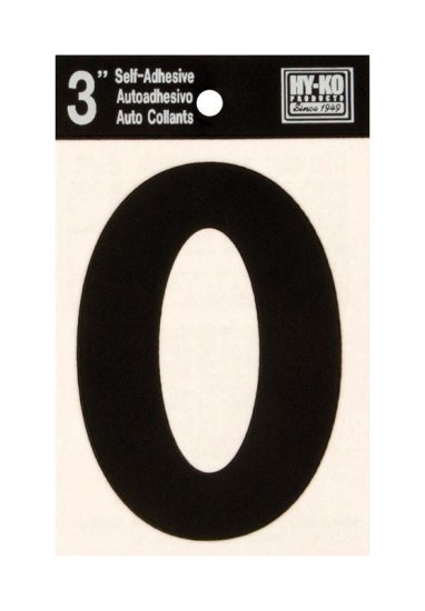 (image for) 3 in. Black Vinyl Self-Adhesive Letter O 1 pc.