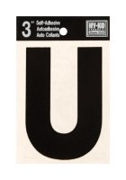 (image for) 3 in. Black Vinyl Self-Adhesive Letter U 1 pc.