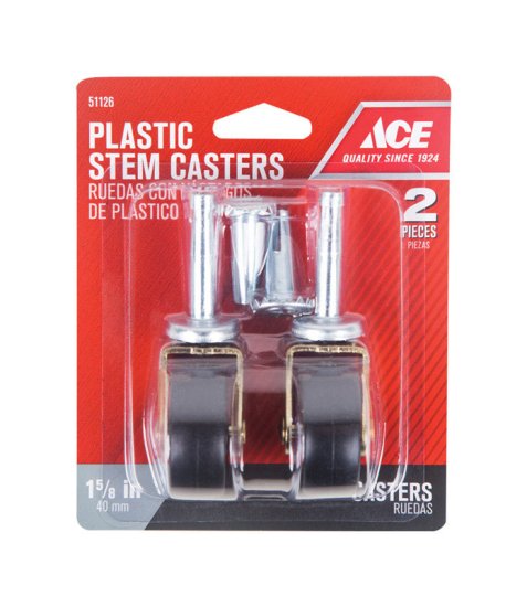 (image for) 1-5/8 in. Dia. Swivel Plastic Caster 50 lb. 2 pk