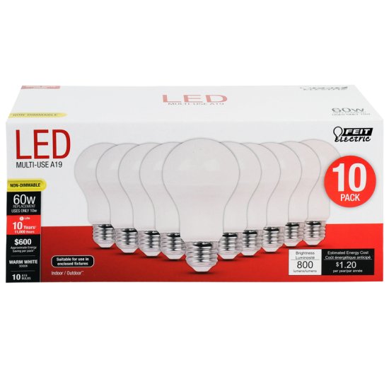(image for) A19 E26 (Medium) LED Bulb Warm White 60 Watt Equiv