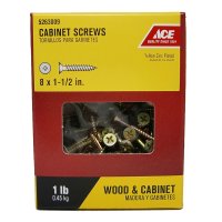 (image for) No. 8 x 1-1/2 in. L Phillips Yellow Zinc-Plated Cabinet Scre