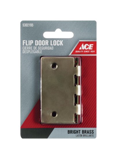 (image for) Bright Brass Steel Flip Lock 1 pk