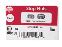 (image for) 5/16 in. Zinc-Plated Steel USS Nylon Lock Nut 100 pk