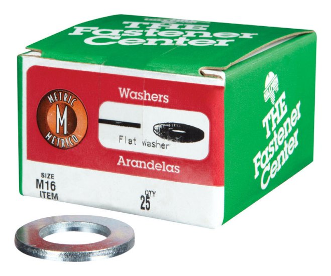 (image for) Zinc-Plated Steel M16 mm Flat Washer 25 pk