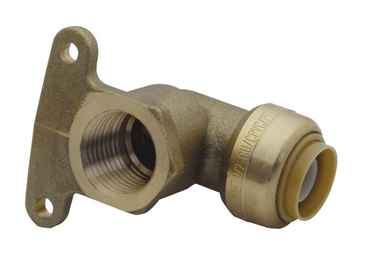 (image for) 1/2 in. Push x 1/2 in. Dia. FPT Brass High Ear Elbow