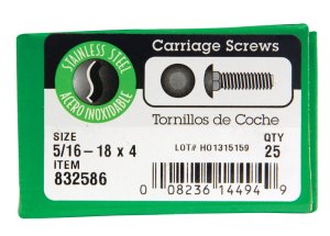 (image for) 5/16 in. Dia. x 4 in. L Stainless Steel Carriage Bolt 25