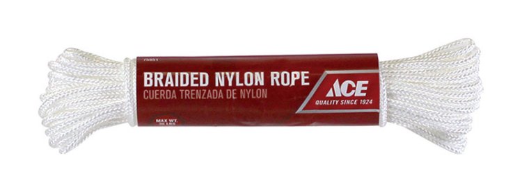 (image for) 1/8 in. Dia. x 48 ft. L White Braided Nylon Rope