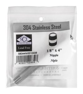 (image for) 1/8 in. MPT x 4 in. L Stainless Steel Nipple