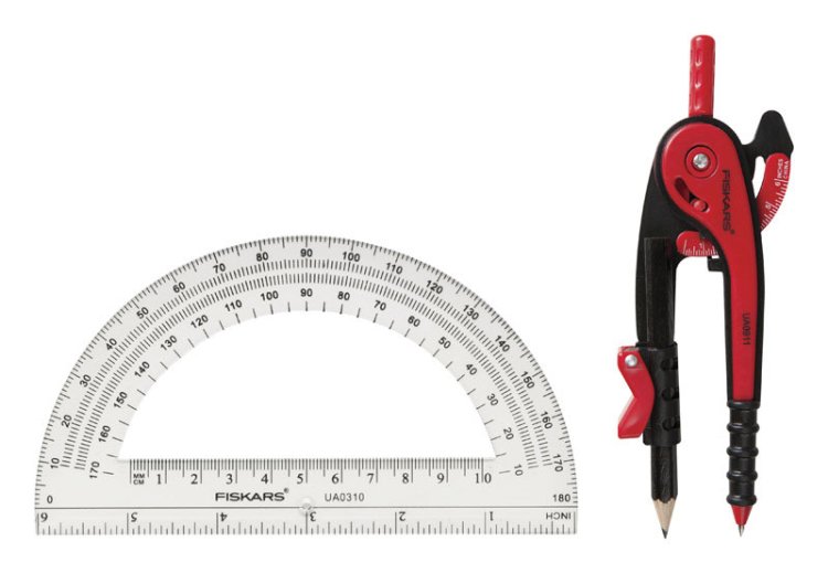 (image for) 12 in. Compass and Protractor Set Protractor Included