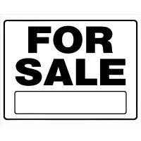 (image for) White For Sale Sign 20 inch H X 24 inch W