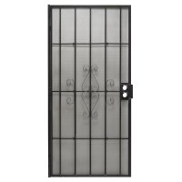 (image for) Precision 81-3/4 in. H x 32 in. W Regal Black Steel Security Doo