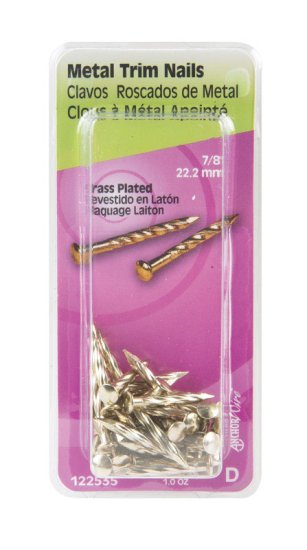 (image for) 7/8 in. Trim Brass-Plated Steel Nail Flat