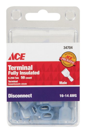 (image for) Insulated Wire Male Disconnect Blue 50 pk