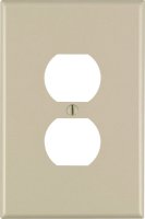 (image for) Ivory 1 gang Thermoset Plastic Receptacle Wall Plate Jumbo
