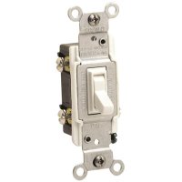 (image for) 15 amps Three Pole Toggle AC Quiet Switch White Aluminum Wire