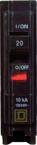 (image for) QO 20 amps Plug In Single Pole Circuit Breaker