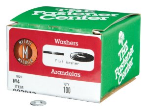 (image for) Zinc-Plated Steel M4 mm Flat Washer 100 pk