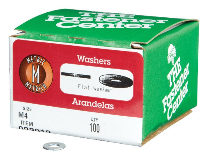 (image for) Zinc-Plated Steel M4 mm Flat Washer 100 pk