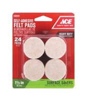 (image for) Felt Self Adhesive Pad Brown Round 1-1/2 in. W 24 pk