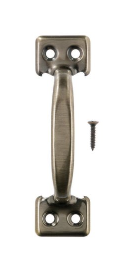 (image for) 4 in. L Antique Brass Steel Universal Sash Lift Handle 1 pk