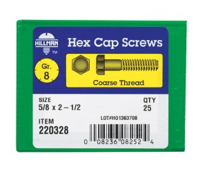 (image for) 5/8 in. Dia. x 2-1/2 in. L Heat Treated Steel Hex Head C