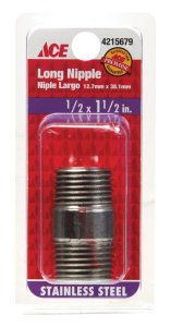 (image for) 1/2 in. MPT x 1-1/2 in. L Stainless Steel Nipple