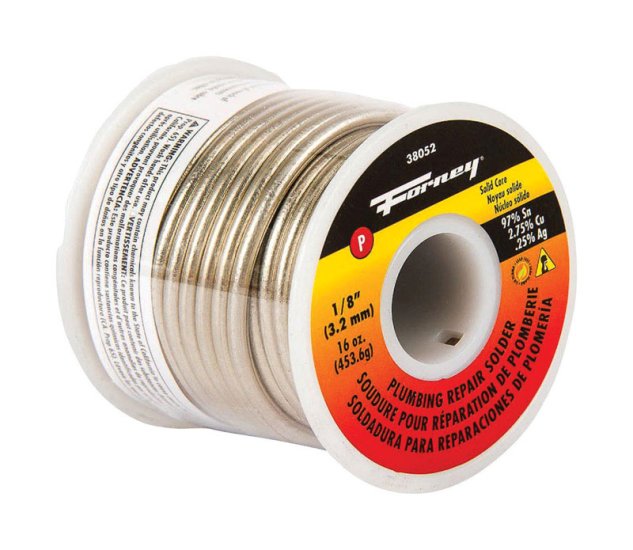 (image for) Forney 16 oz Lead-Free Plumbing Wire Solder 1/8 in. D Tin/Copper