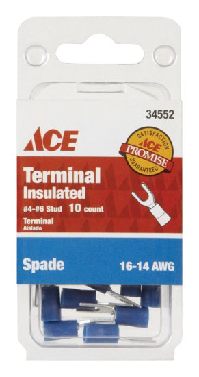 (image for) Insulated Wire Spade Terminal Blue 10 pk