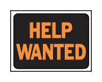 (image for) Hy-Glo English Black Help Wanted Sign 8.5 in. H x 12 in. W