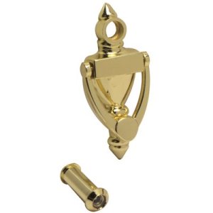 (image for) Door Knocker with Viewer in Antique Brass