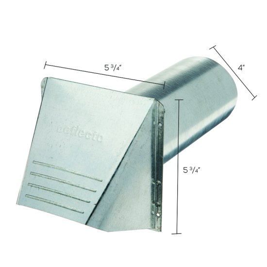 (image for) 4 in. W X 6 in. L Silver Aluminum Dryer Vent Hood